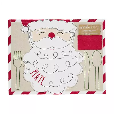 2 Pack New Mud Pie Santa Place Mats With I Spy Pocket Card 12” X 16.5” • $14.95