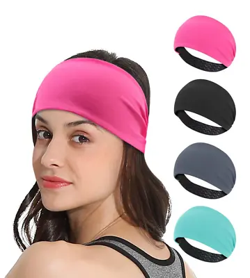 Men Women Wide Headband Sweatband Stretch Sweat Elastic Sport Yoga Run Hairband • $9.99