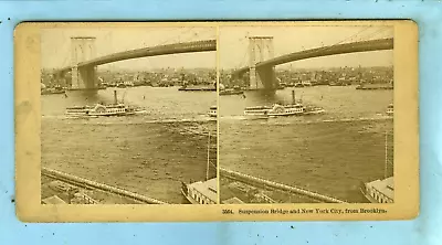 Kilburn Brothers NO. 3564 Suspension Bridge And New York City From Brooklyn... • $0.88