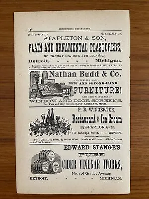 £4.85 • Buy Antique Ad (1879) NATHAN BUDD & CO NEW And SECOND HAND FURNITURE Detroit, MI