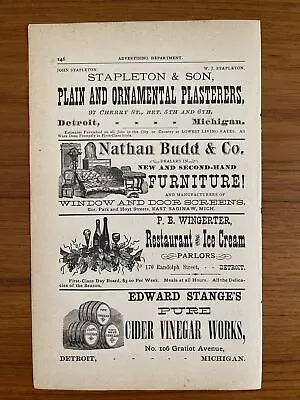 £4.85 • Buy Antique Ad (1879) NATHAN BUDD & CO NEW And SECOND HAND FURNITURE Detroit, MI