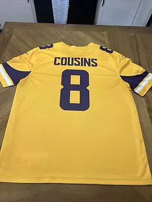 Kirk Cousins Vikings Yellow NFL On Field Heat Screened Nike Jersey Mens Size XL • $30