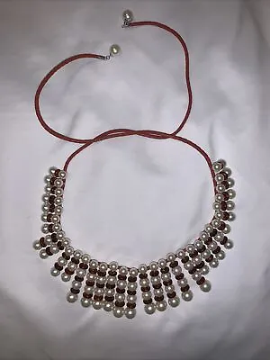 New In Box Japanese Misaki Ladies Faux Pearl/Murano Glass Necklace Adj.Up To39in • $499.99