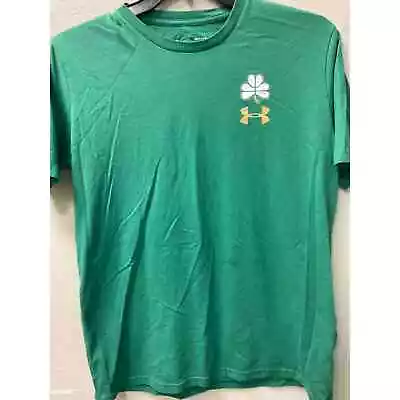 Under Armour Mens T Shirt Size M Make Your Own Luck Green Heat Geat • $8