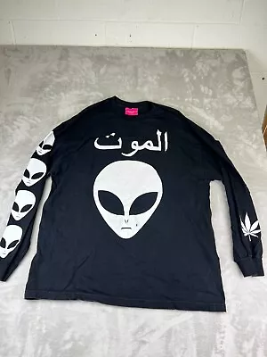 Mishka Shirt Adult Extra Large Long Sleeve Weed Alien Believe Black Made In USA • $24.99