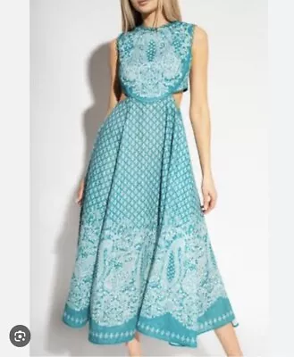 Zimmermann Jude Paisley Teal Dress Size1 = AUS 10 One This Hollywood Celeb Fave • $205