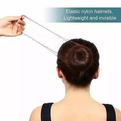 6x Invisible Hair Nets Elastic Edge Fine Mesh Bun Cover Styling Hair Bun Net • £3.65