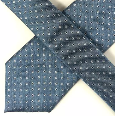 Nautica Mens Tie Blue W/ Polka Dot Pattern 100% Silk • $11.71