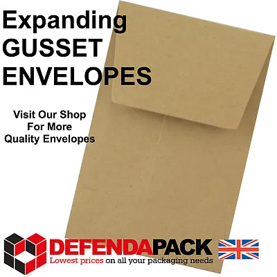 125 X QUALITY STRONG C4 A4 V BOTTOM GUSSET EXPANDING POSTAL MANILLA ENVELOPES • £25.48