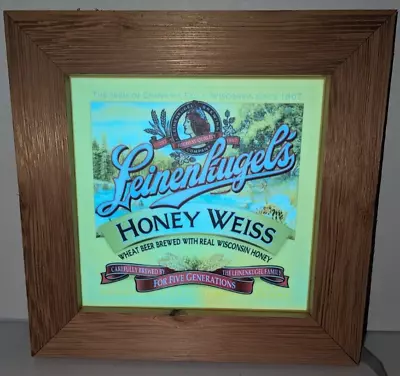 Leinenkugel's Beer Wood Framed Honey Weiss LED MOTION Lighted Sign - See Video • $299.99