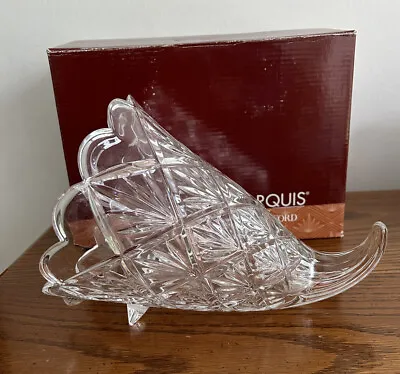 Vintage Waterford Marquis Crystal Vase Cornucopia Horn Centerpiece Signed W/Box • $95