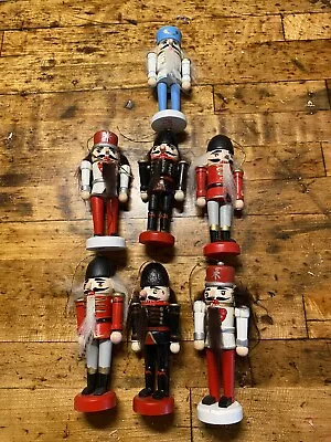 LOT OF 9 Wooden Nutcracker/ Santa Christmas Tree Ornaments • $12.99