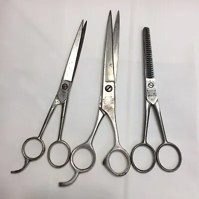 Vintage Thinning Shears Lot Of Scissors 3 Trimming Taper Clauss #339 Scissors • $18