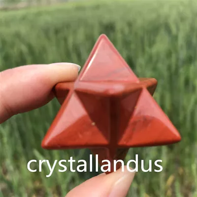£9.49 • Buy 1pc Natural Red Jasper Merkaba Star Carved Quartz Crystal Pendant Reiki Gift