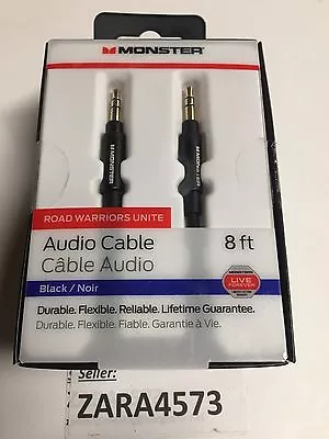 Monster Mobile Audio Cable  4ft 8ft Black 3.5mm Road Warriors Unite • $15.70