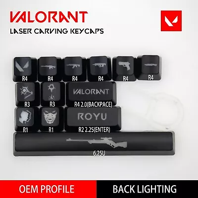 Valorant Yoru Keycaps | Backlit Laser Cut OEM Profile | Gaming | Custom • £19.99