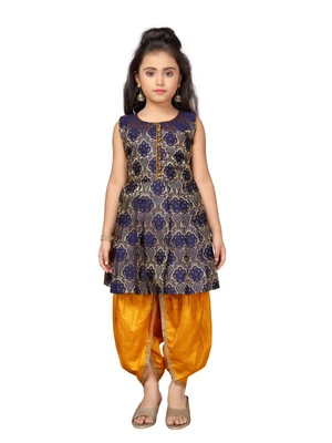 $82.09 • Buy Indian Ethnic Girls Silk Kurti Patiala Set Blue Party Wear Kid Girls Dress
