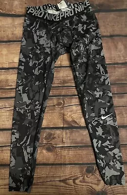 Nike Men's L Gray Camo Compression Base Layer Tight Leggings Gym • $15.29