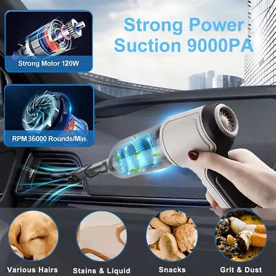 $20.99 • Buy Electric Cordless Car Vacuum Cleaner Handheld Air Blower Duster Dry Wet Portable
