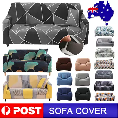 Sofa Covers 1/2/3/4 Seater High Stretch Lounge Slipcover Protector Couch Cover • $16.79