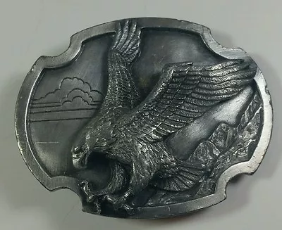 Vintage Pewter Belt Buckle Siskiyou Buckles American Bald Eagle • $10.99