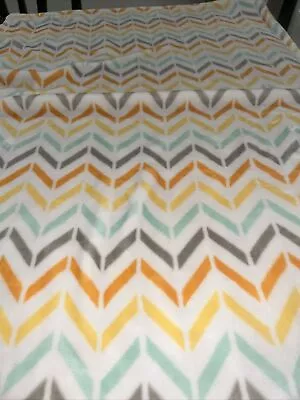 Little Miracles Chevron Stripes Baby Blanket Plush Yellow Blue Lovey Costco  • $35.99