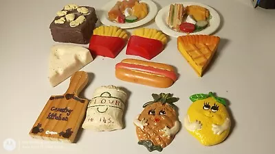 Vintage Food Magnets Lot Of 12 HEAVY DISTRESS SEE DESC • $10
