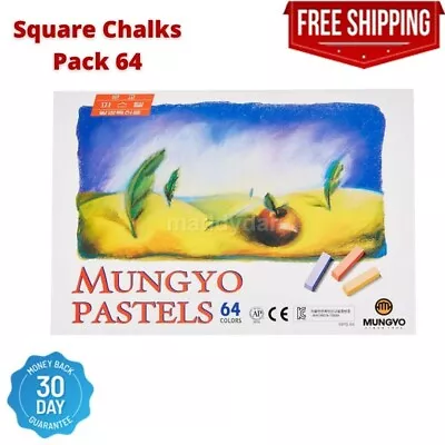 Mungyo Non Toxic Square Chalk Soft Pastel 64 Pack Assorted Colors Dry Wash Smoot • $13.27