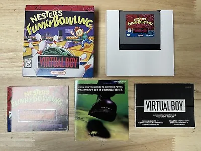 Nintendo Virtual Boy  Nester's Funky Bowling  Video Game 1995 Complete Tested Us • $249.99