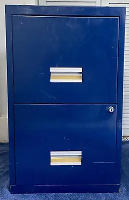 £39.99 • Buy Metal 2 Drawer Blue Filing Cabinet 