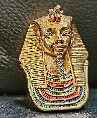 Gold Metal Egyptian King Tut Statue Figurine Chess Piece 2  Heavy Mask Painted! • $88.88