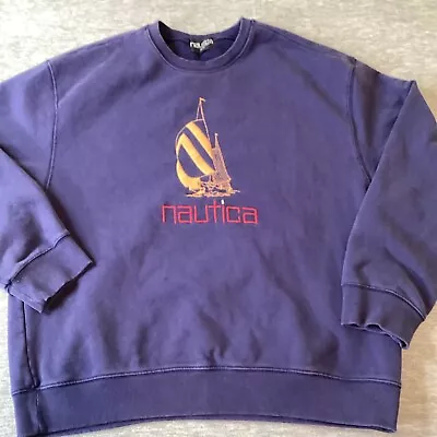 Nautica Sweatshirt XL Mens Sweater Embroidered Logo Vintage 90s  • $25.77