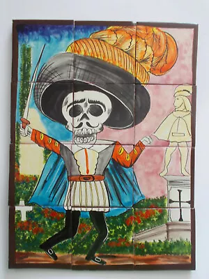 17  CERAMIC TILE MURAL Mexican Talavera Mosaic Backsplash Day Of The Dead Catrin • $89
