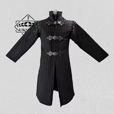 Black Gambeson For Medieval Events | Padded Protective Armor | Medieval Doublet • $115