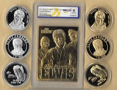 6~ Elvis Presley 1935 - 1977 Gold & Silver Collector Coins & Gold Card  • $60