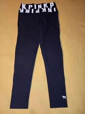 Victoria's Secret PINK Womens/juniors Black Yoga Leggings Size Medium • $16.99