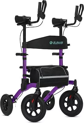 Deluxe ELENKER Rollator Walker Walking Mobility Medical Aid For Senior Purple US • $95.99