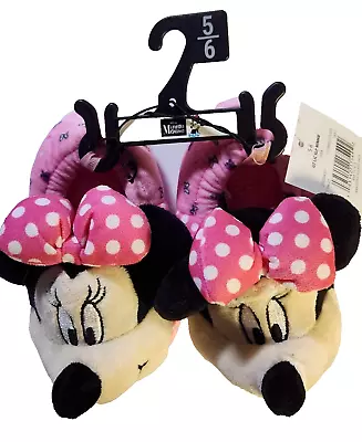 Ground Up Disney Minnie Mouse 3D Character Toddler Girls' Slippers Size 5-6 • $11.50