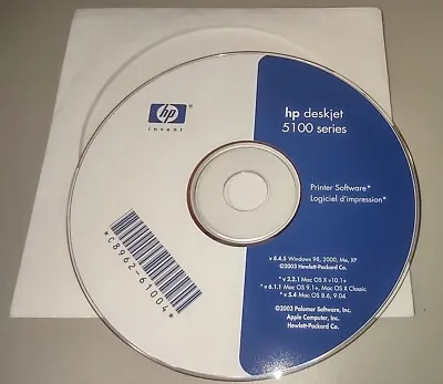 HP Hewlett Packard DeskJet 5100 Series CD-ROM Original Install Disc 2003 XP 98 • $8.99