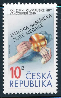 Czech Rep  - Vancouver Olympic Games MNH Sports Stamp Gold Medal (2010) • $0.99