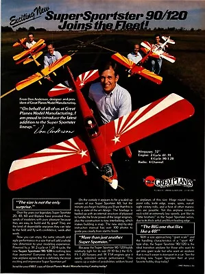 Great Planes Super Sportster RC Airplane Print Ad Wall Art Decor Ephemeral • $17.99