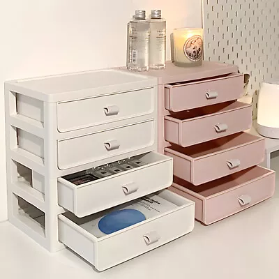 2-5 Drawer Makeup Storage Box Desktop Table Cosmetic Stationery Organiser Holder • £6.95