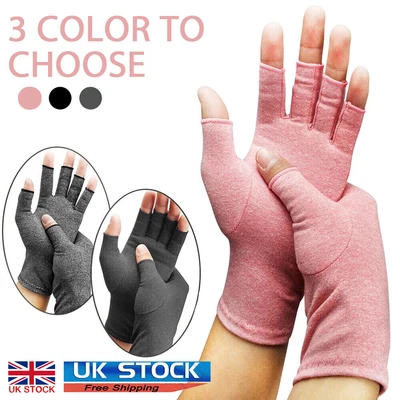 £4.89 • Buy Anti-Arthritis Compression Gloves Fingerless Support Rheumatoid Hand_Pain Relief