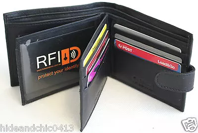 RFID  Genuine Leather Wallet. Colour: Black. Style No: 11004 • $29.99