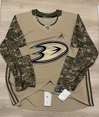 NEW Adidas Authentic Anaheim Ducks Military Appreciation Camo NHL Jersey Size 60 • $143.99