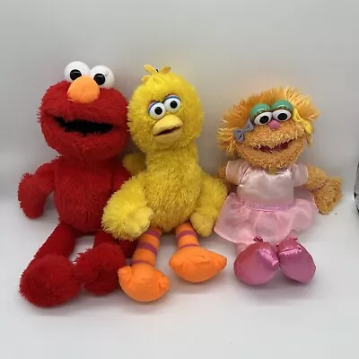 Sesame Street  Lot Of 3 Plush Big Bird  Elmo Ballerina Zoe Stuffed Animal • $15.95