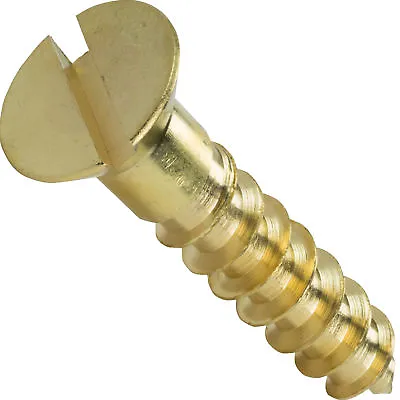 #6 Slotted Drive Flat Head Countersink Solid Brass Wood Screws Deep Coarse • $286.68