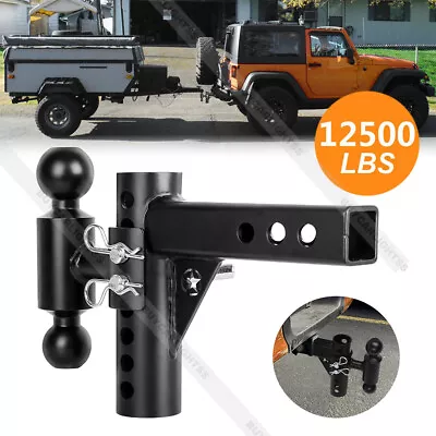 12500lbs Adjustable 5  Drop/6  Rise Dual Ball Trailer Towing Hitch 2  & 2-5/16  • $70.99