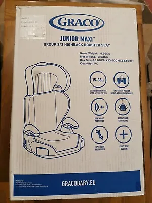 £23 • Buy Graco Junior Maxi Lightweight Kids Black High Back Booster Car Seat For 4-12 Yrs