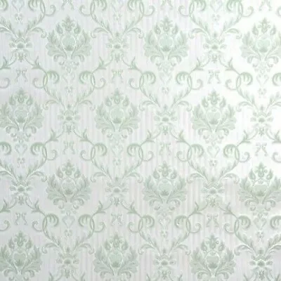 £7.95 • Buy Holden Traditional Retro Green Metallic White Floral Damask Textured Wallpaper
